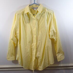 Shirtcraft Yellow Button Front Shirt Size S NOS Vintage Oxford Solid Cotton
